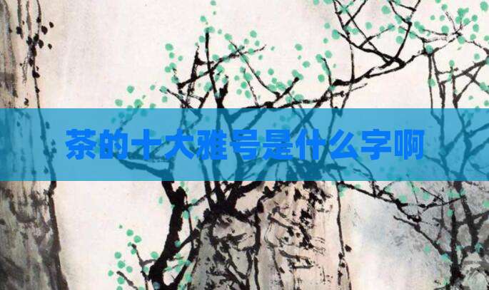 茶的十大雅号是什么字啊