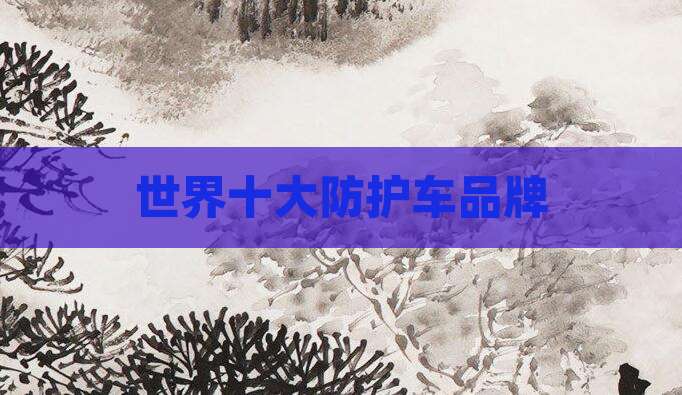 世界十大防护车品牌