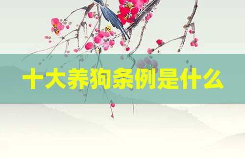 十大养狗条例是什么