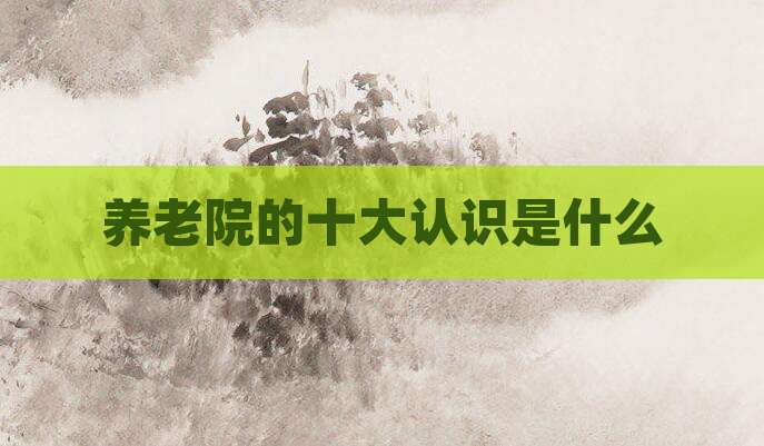 养老院的十大认识是什么