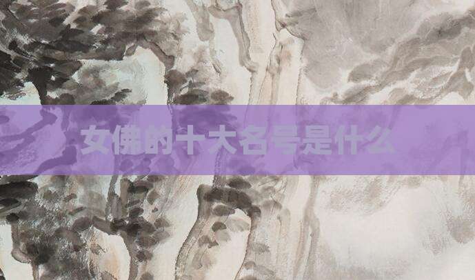女佛的十大名号是什么