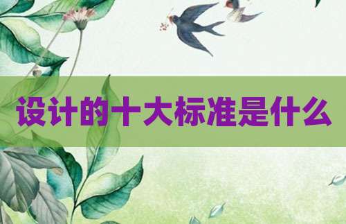 设计的十大标准是什么