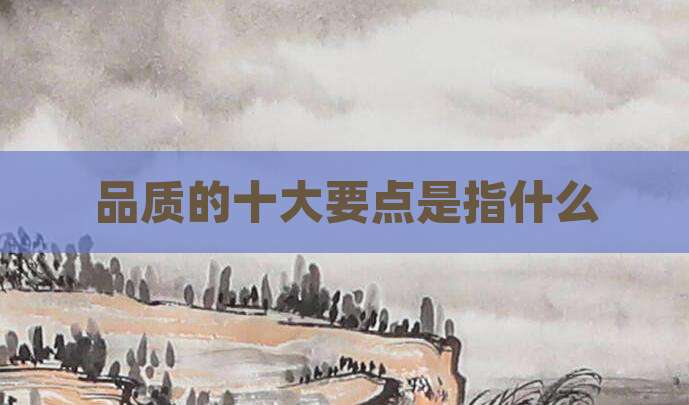 品质的十大要点是指什么