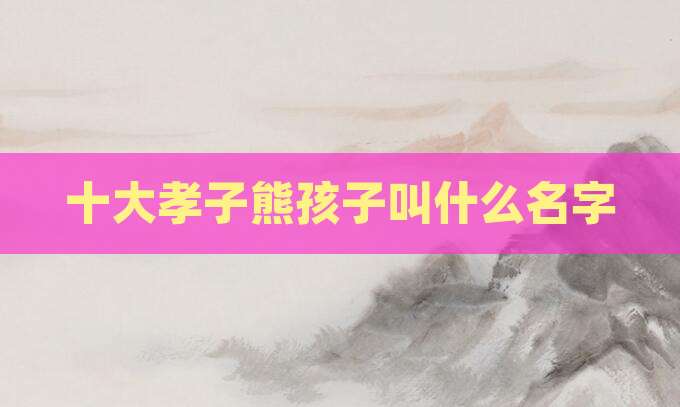 十大孝子熊孩子叫什么名字