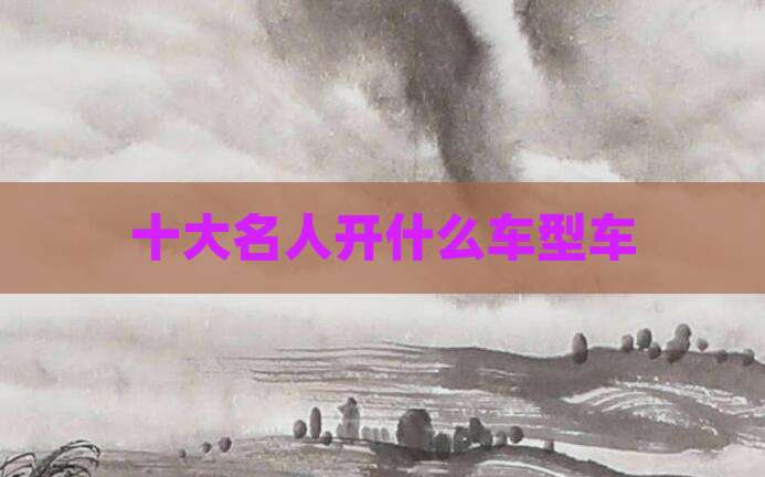 十大名人开什么车型车