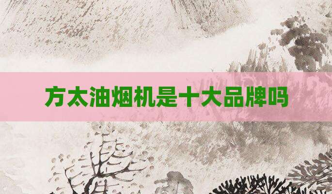 方太油烟机是十大品牌吗