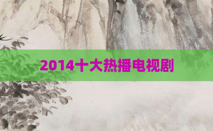 2014十大热播电视剧