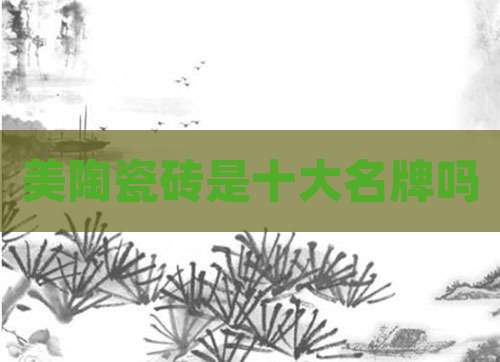 美陶瓷砖是十大名牌吗