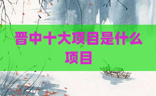 晋中十大项目是什么项目