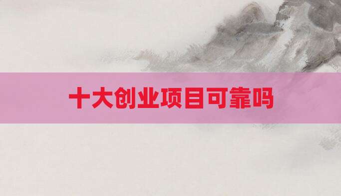 十大创业项目可靠吗