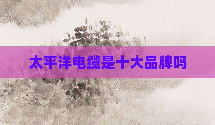太平洋电缆是十大品牌吗