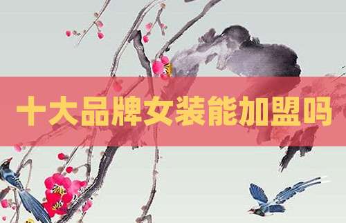 十大品牌女装能加盟吗