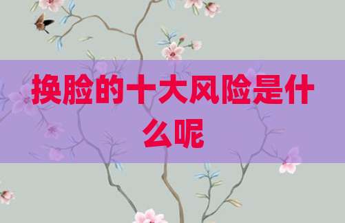 换脸的十大风险是什么呢