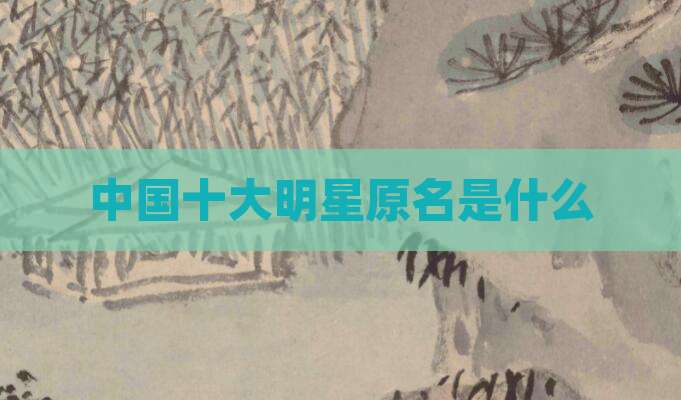 中国十大明星原名是什么
