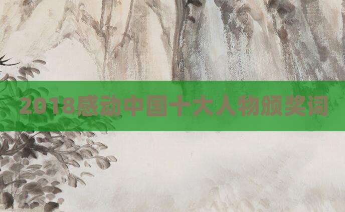 2018感动中国十大人物颁奖词