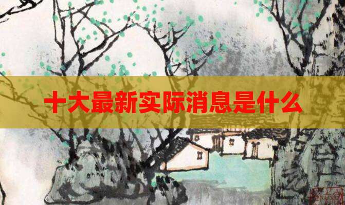 十大最新实际消息是什么