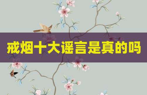戒烟十大谣言是真的吗