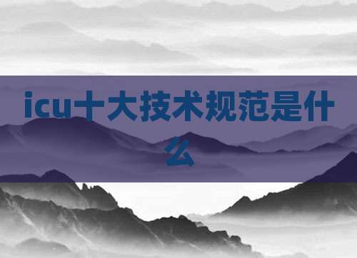 icu十大技术规范是什么