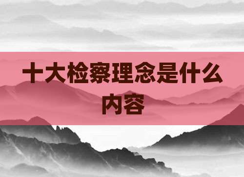十大检察理念是什么内容