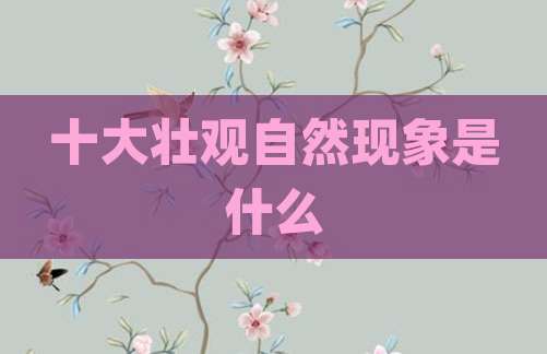 十大壮观自然现象是什么