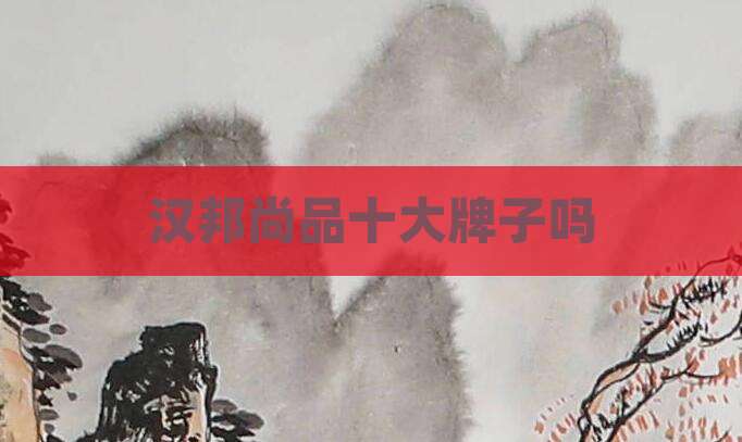 汉邦尚品十大牌子吗