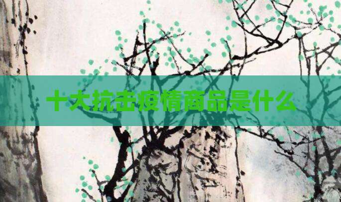 十大抗击疫情商品是什么