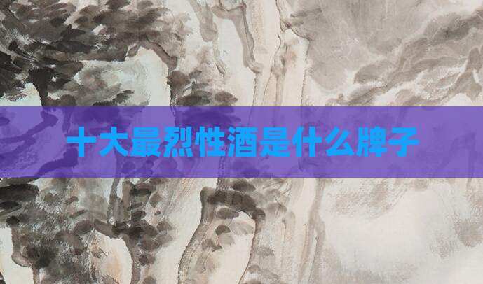 十大最烈性酒是什么牌子