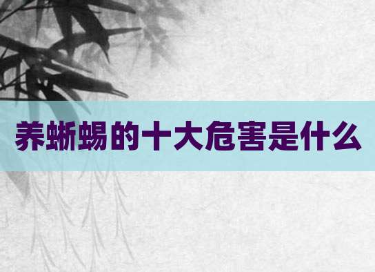养蜥蜴的十大危害是什么