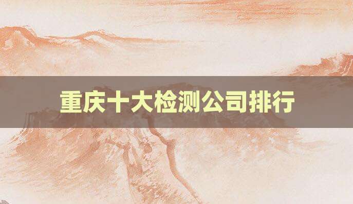 重庆十大检测公司排行