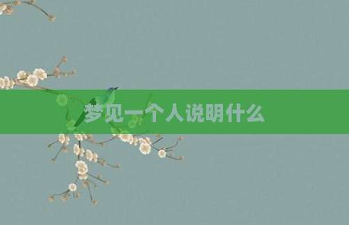 梦见一个人说明什么