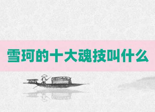 雪珂的十大魂技叫什么