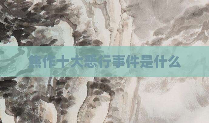 焦作十大恶行事件是什么