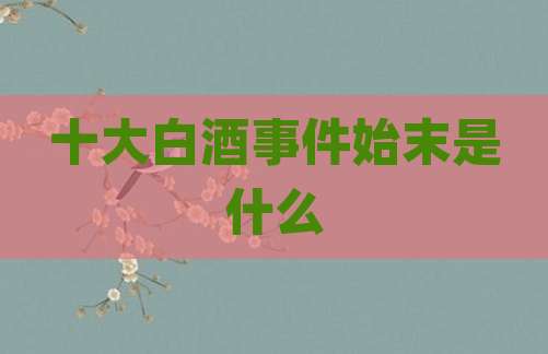 十大白酒事件始末是什么