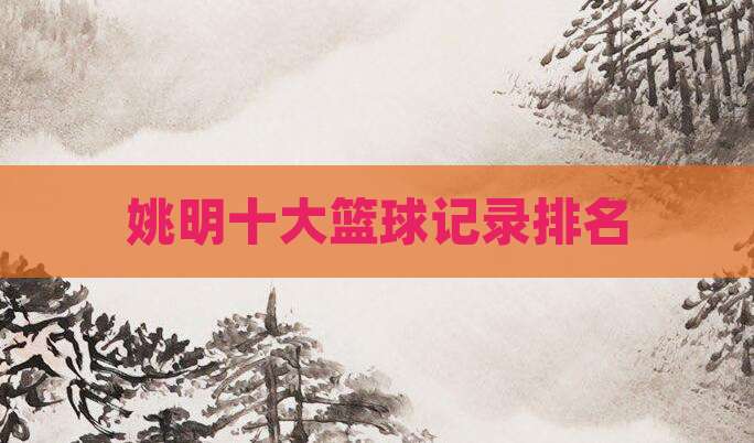 姚明十大篮球记录排名