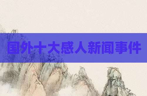 国外十大感人新闻事件