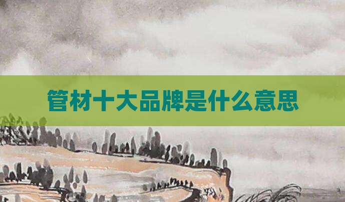 管材十大品牌是什么意思