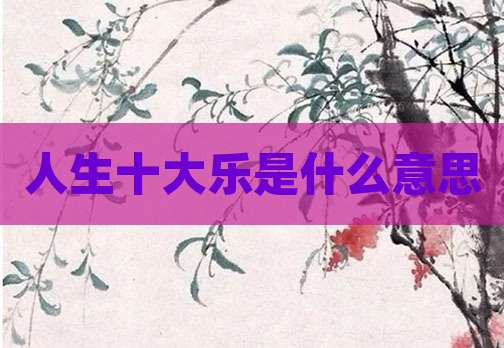 人生十大乐是什么意思