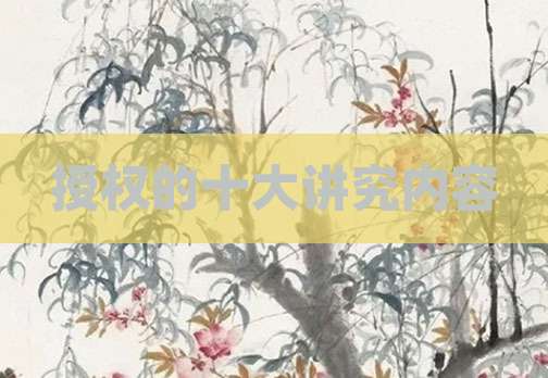授权的十大讲究内容