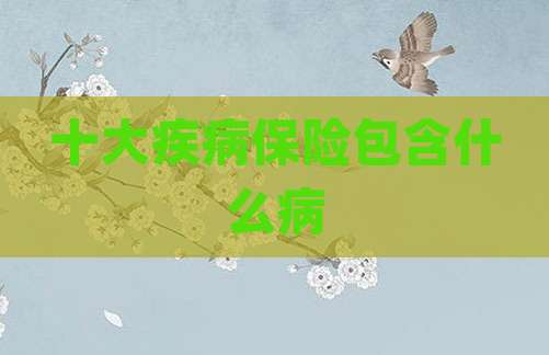 十大疾病保险包含什么病