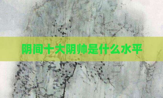 阴间十大阴帅是什么水平