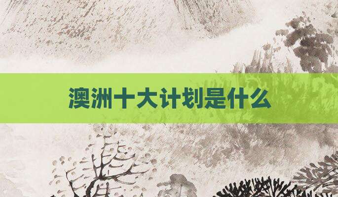 澳洲十大计划是什么
