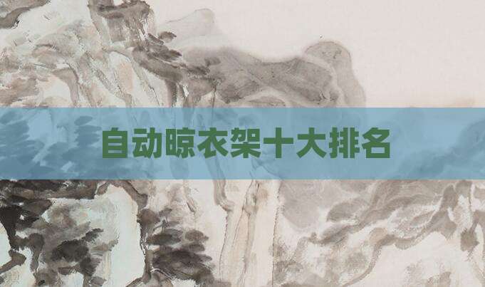 自动晾衣架十大排名
