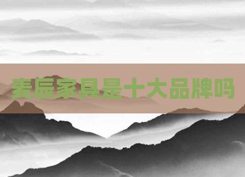 麦辰家具是十大品牌吗