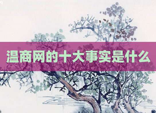 温商网的十大事实是什么