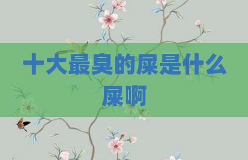 十大最臭的屎是什么屎啊