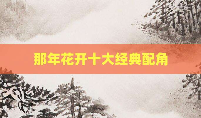 那年花开十大经典配角