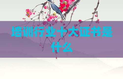 培训行业十大证书是什么