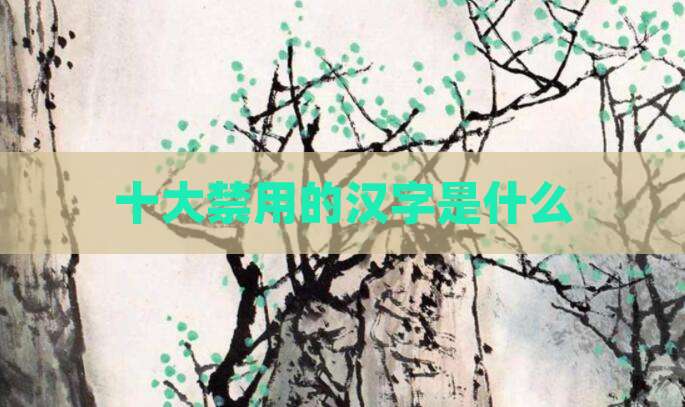 十大禁用的汉字是什么