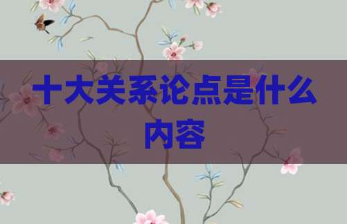 十大关系论点是什么内容