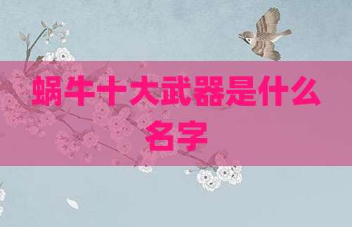 蜗牛十大武器是什么名字
